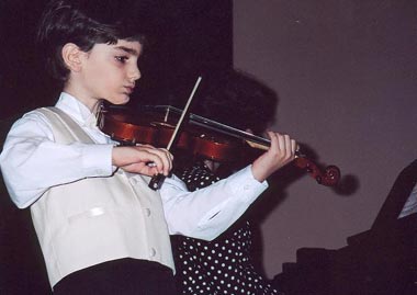 A young pupil at the Sayat Nova music school